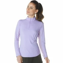 IBKUL Solid Long Sleeve Mock -Golf Sales Store ibkul solid long sleeve mock lavender 01 40355.1633113438