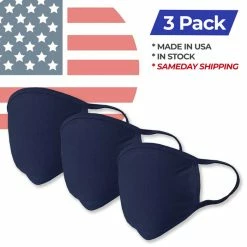 Golfio Washable Navy Fashion Double Layer Fabric Face Mask - 3 Pack Made In USA 9 Golfio Washable Navy Fashion Double Layer Fabric Face Mask - 3 Pack Made In USA -Golf Sales Store jjr0010 navy 1 1 19645.1594071008