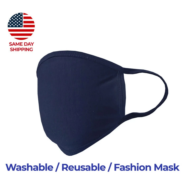 Golfio Washable Navy Fashion Double Layer Fabric Face Mask - 3 Pack Made In USA 5 Golfio Washable Navy Fashion Double Layer Fabric Face Mask - 3 Pack Made In USA - Image 3