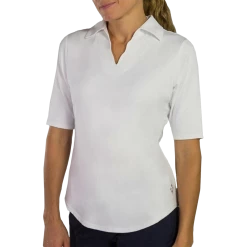 Jofit Scallop 1/2 Sleeve Polo - White