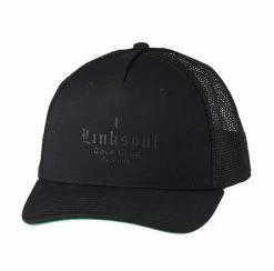 Linksoul Embossed Mesh Trucker Hat -Golf Sales Store linksoul embossed mesh trucker hat black 01 44260.1632942915