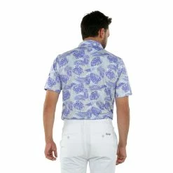 Straight Down Tropics Golf Polo -Golf Sales Store straight down tropics polo periwinkle 03 31634.1678909293