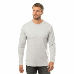 Travis Mathew Cloud Waffle Crew -Golf Sales Store travis mathew cloud waffle crew heather light grey 01 43728.1671651144