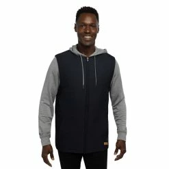 Travis Mathew Scavenger Jacket -Golf Sales Store travis mathew scavenger full zip hoodie black heather grey 01 80655.1676593734